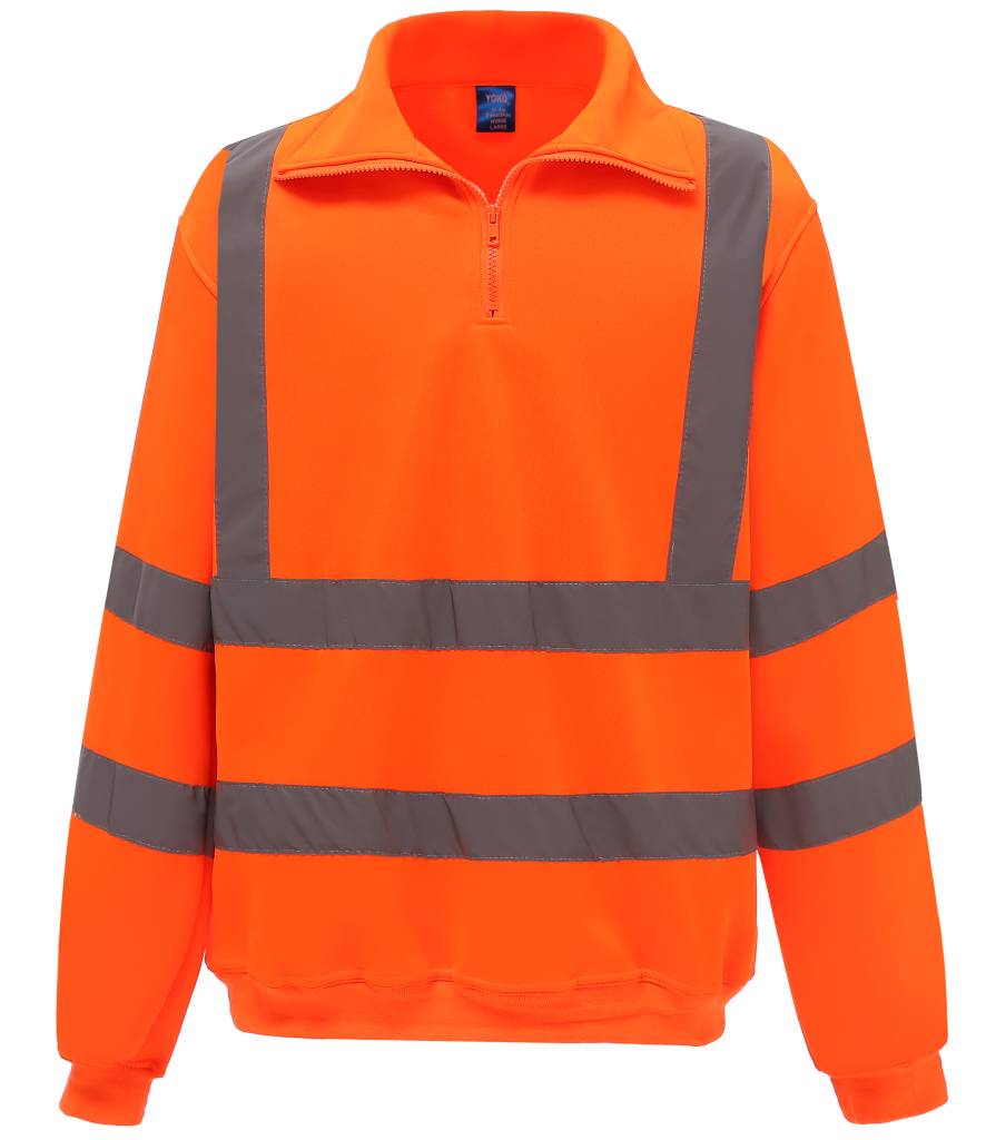 YK033 Yoko Hi-Vis Zip Neck Sweatshirt