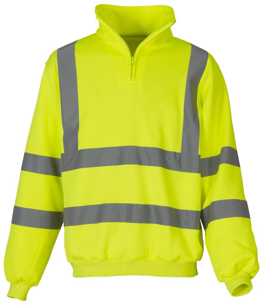 YK033 Yoko Hi-Vis Zip Neck Sweatshirt
